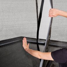 Батут EXIT PeakPro 275 x 458 см, black, зі сходами і сіткою